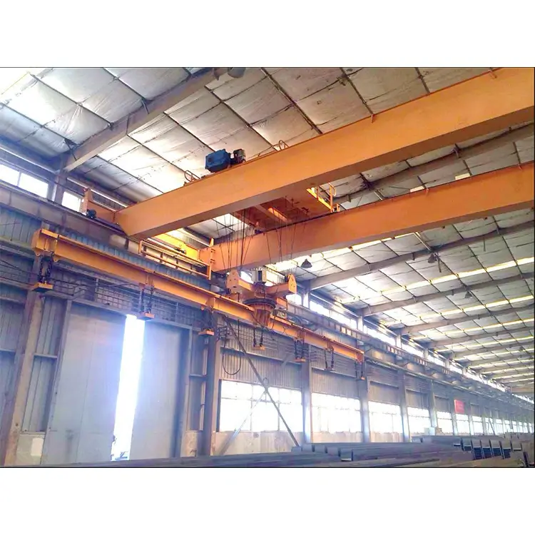 electric double girder overhead crane with magnet