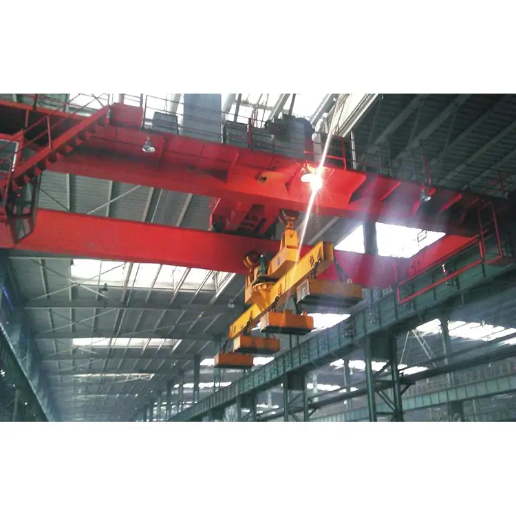 Overhead Crane with Electromagnetic Beam Spreader