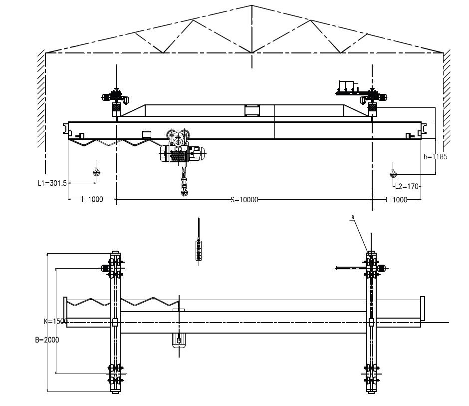 Suspension overhead crane