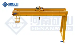 New Type Of Double Girder Electric Hoist Semi Gantry Crane